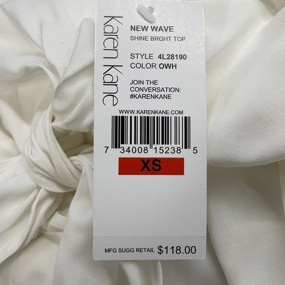 Karen Kane White New Wave Shine Bright Rhinestone Embellished Blouse - Picture 11 of 11